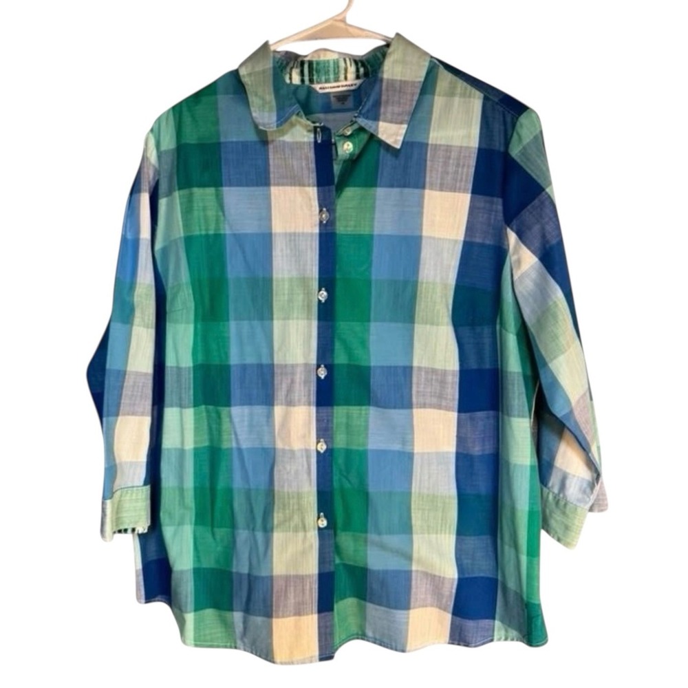Colorful Plaid Button-Up Shirt